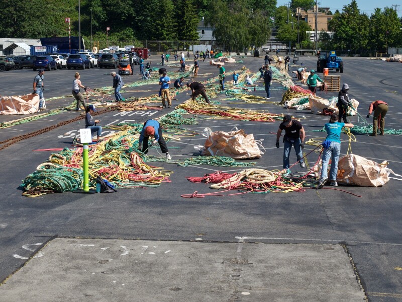 Groundfish industry cleans 55,935 pounds of nets for recycling